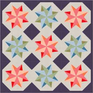 Woven Stars Wall Quilt Featuring the Color Weave Medley collection