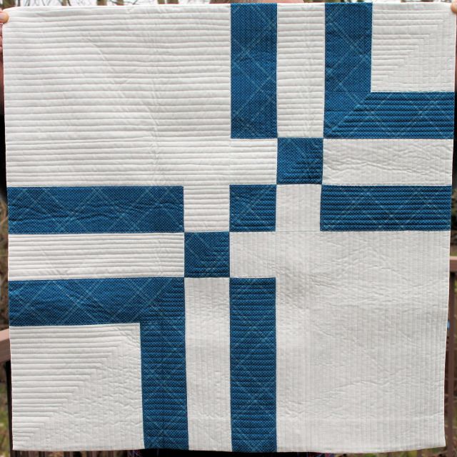 Warp Speed- Inspired by the Star Trek reboot- I merged nine patches like Spock coming through that worm hole, and stretched them in to infinity at warp speed. Also, the dreamy blue of Kirks eyes. 